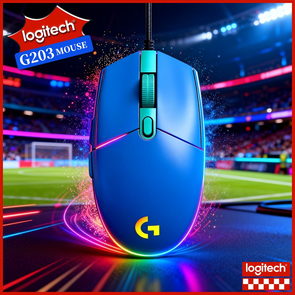 Logitech Mouse G203 - Logitech G203 Kabelgebundene Gaming-Maus mit sanfter