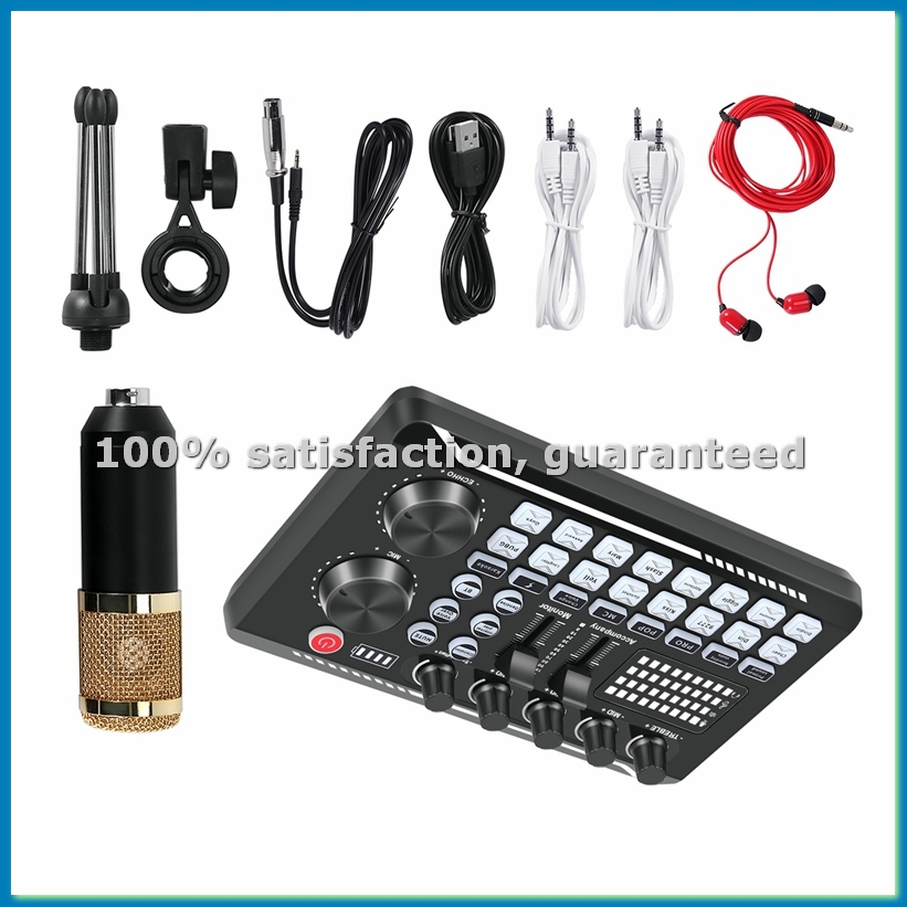 Pc Gaming Kit - F998 Soundkarten-Set, BM-800 Mikrofon-Kit, mit Live-Soundkarte,